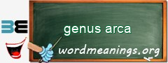 WordMeaning blackboard for genus arca